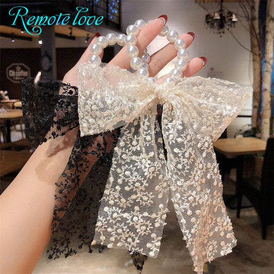 1Piece Vintage Fashion Women Hair Ring Flowers Lace Cloth High Quality Hair Rope Hair Accessories Gifts T754