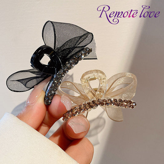 1 Pair Sweet Women Bowknot Hair Clip Rhinestones Hair Accessories Headwear Best Birthday Gift T1362