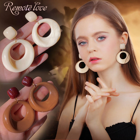 1 pair fashion women round earrings quality acrylic stud earrings wonderful jewellery best birthday gift E1410