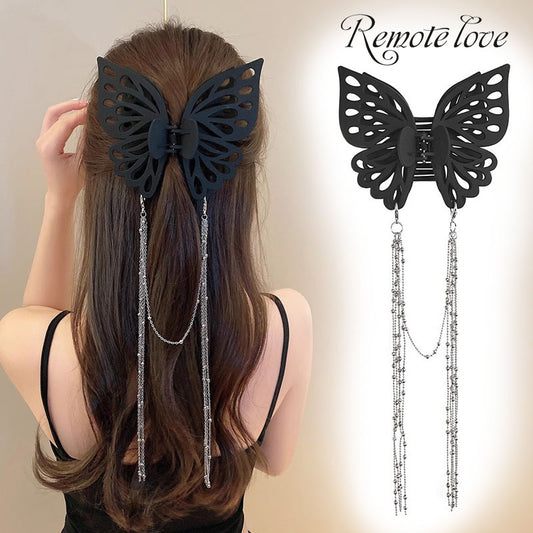 1 Piece Exaggeration Women Hair Clip Butterfly Quality Tassel Hair Claws Beautiful Hair Accessories Gifts T1898