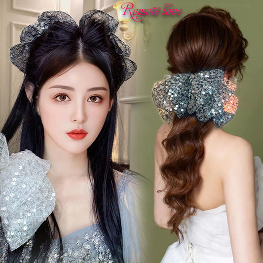 1 Piece Luxury Women Hair Clip Glitter Cloth Hair Accessories Headwear Best Birthday Gift T1622