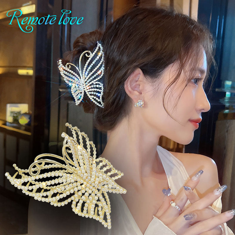 1 Piece Luxury Women Hair Claw Clip Butterfly Rhinestone Hair Clip High Quality Elegant Hair Accessories T1416