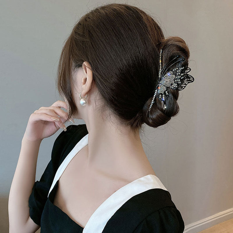 1 Piece Elegant Women Hair Clip Butterfly Rhinestone High Quality Gripper Delicate Hair Accessories T1449