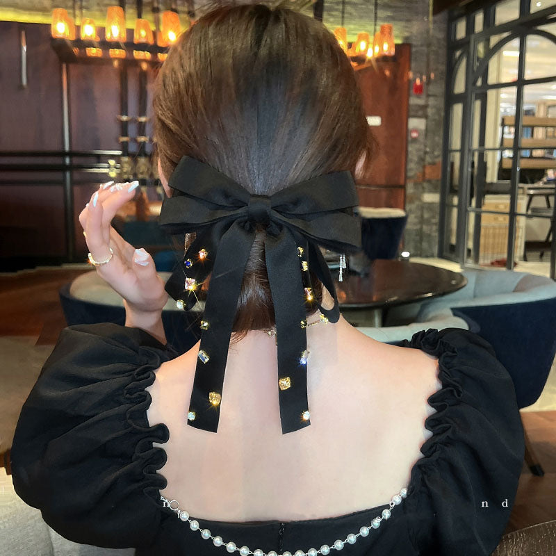 1 Piece Luxury Women Bowknot Hair Clip Imitation Crystal Cloth Hair Accessories Headwear Best Birthday Gift T1282