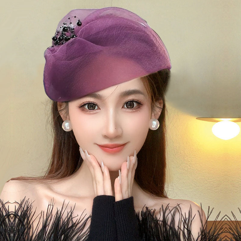 1 Piece Vingtage Fashion Women Half Cap Headband High Voile Cloth Hair Accessories Voile Cloth Headwear Best Birthday Giftt T1902