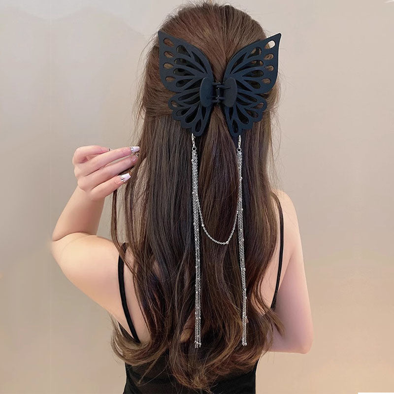 1 Piece Exaggeration Women Hair Clip Butterfly Quality Tassel Hair Claws Beautiful Hair Accessories Gifts T1898