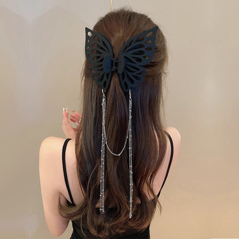 1 Piece Exaggeration Women Hair Clip Butterfly Quality Tassel Hair Claws Beautiful Hair Accessories Gifts T1898