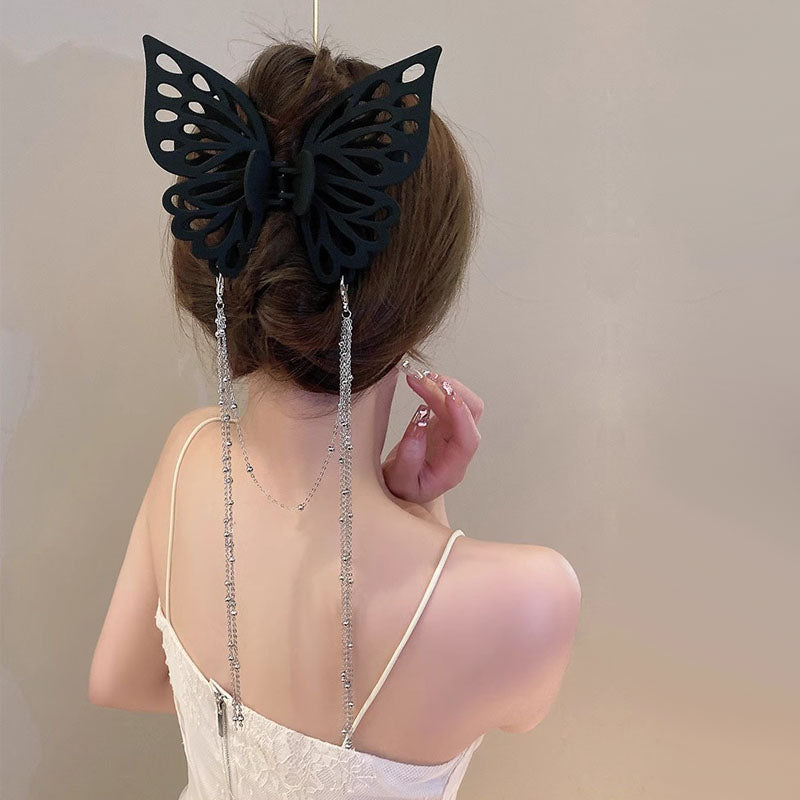 1 Piece Exaggeration Women Hair Clip Butterfly Quality Tassel Hair Claws Beautiful Hair Accessories Gifts T1898