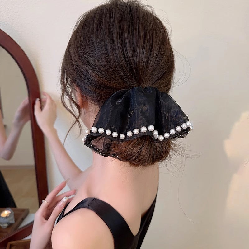 1Piece Elegant Fashion Women Hair Ring Pure Color Pearls High Quality Hair Rope Hair Accessories Gifts T1856