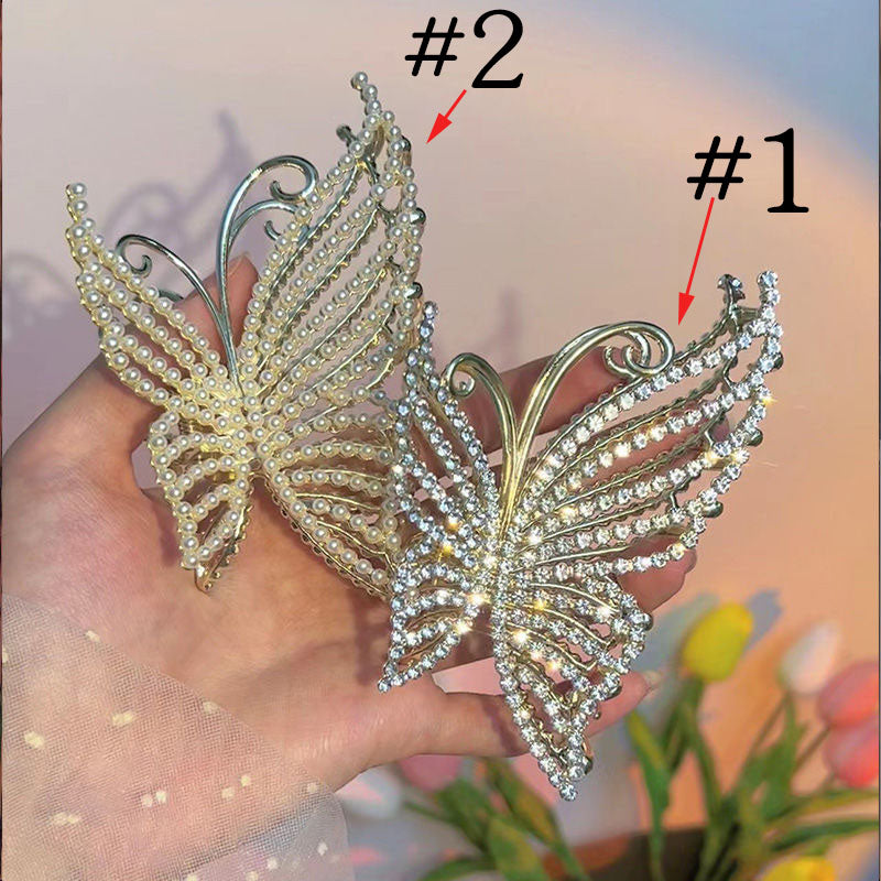 1 Piece Luxury Women Hair Claw Clip Butterfly Rhinestone Hair Clip High Quality Elegant Hair Accessories T1416