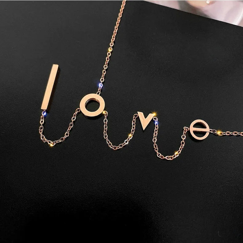 1 Piece Fashion Women Necklace Quality Alloy Love tassel Clavicle Chain Elegant Jewellery Best Birthday Gift N165