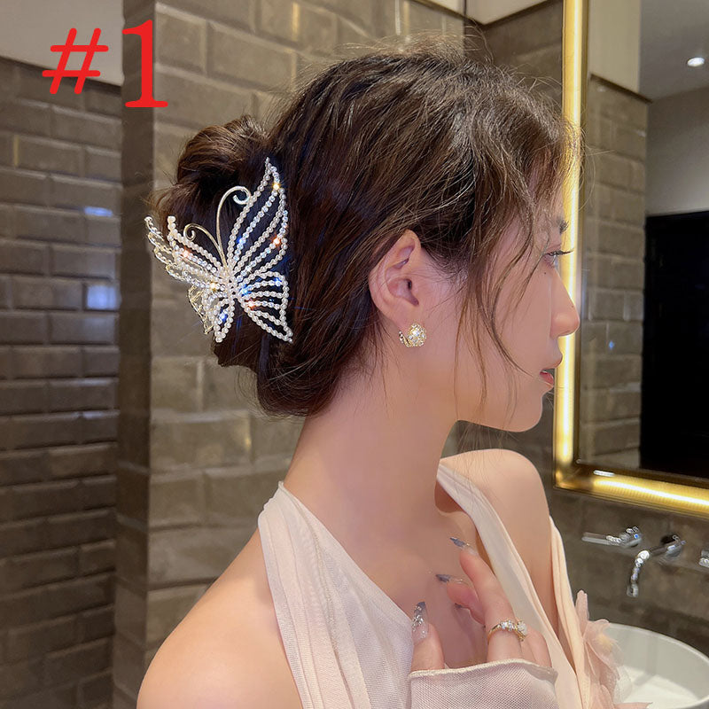 1 Piece Luxury Women Hair Claw Clip Butterfly Rhinestone Hair Clip High Quality Elegant Hair Accessories T1416