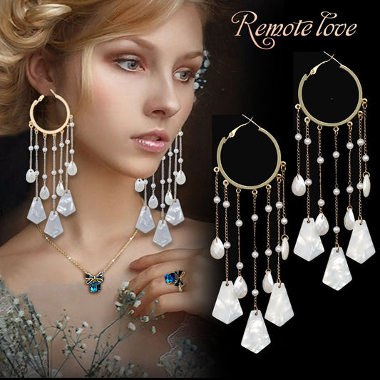 1 Pair Latest Acrylic Hoop Earrings Fashion JewelryTassel Dangle Earring E1151