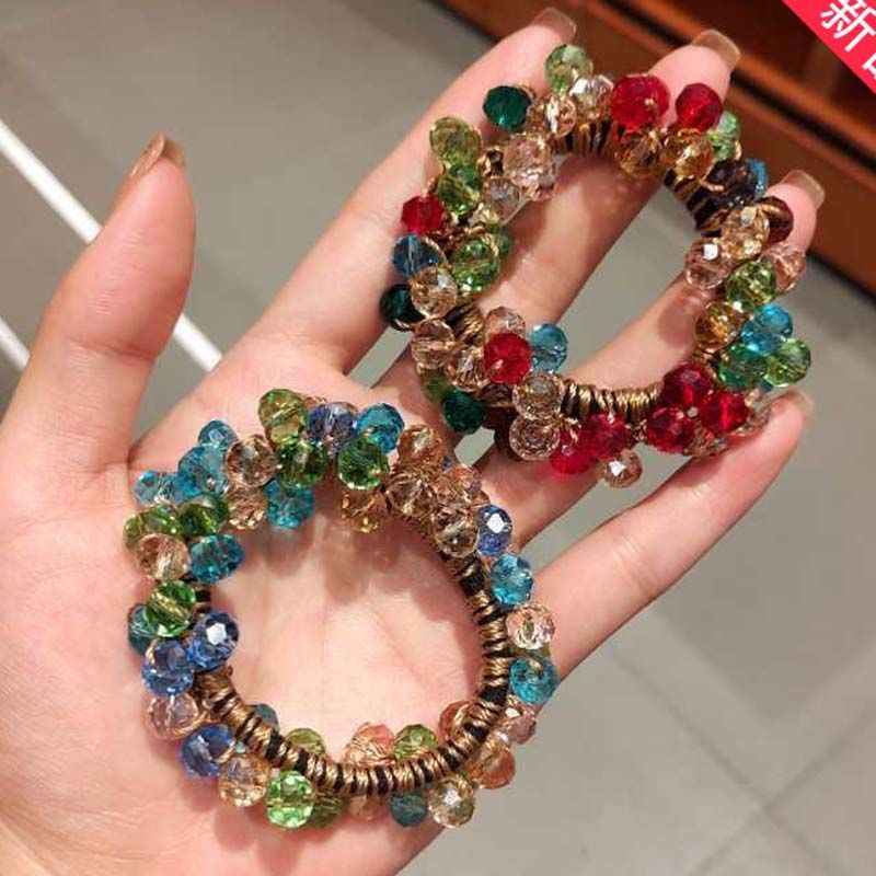 Fashion Cute Women Hair Rope New Wonderful Faux Crystal Elastic Hair Band Beautiful Hair Accessories Best Birthday Gift T912