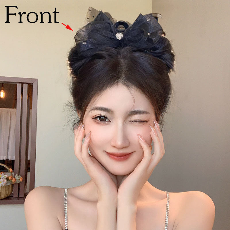 1 Piece Sweet Women Hair Clip Bowknot Rhinestone Wave Point High Quality Hair Claws Hair Accessories T1630