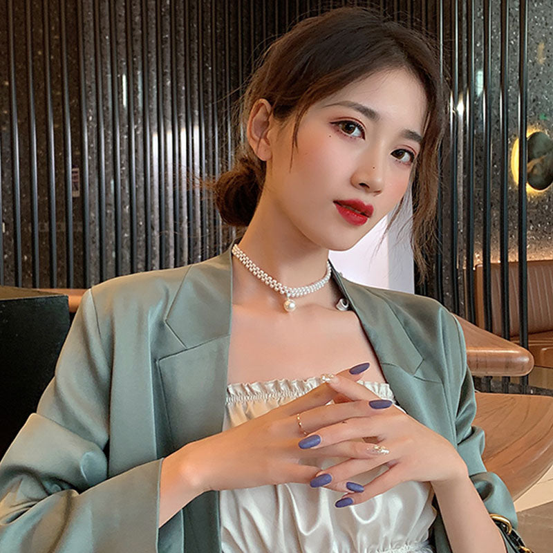 1 Piece Fashion Elegant Women Necklace Twine Pearls Pendant Clavicle Chain Best Birthday Gifts N161