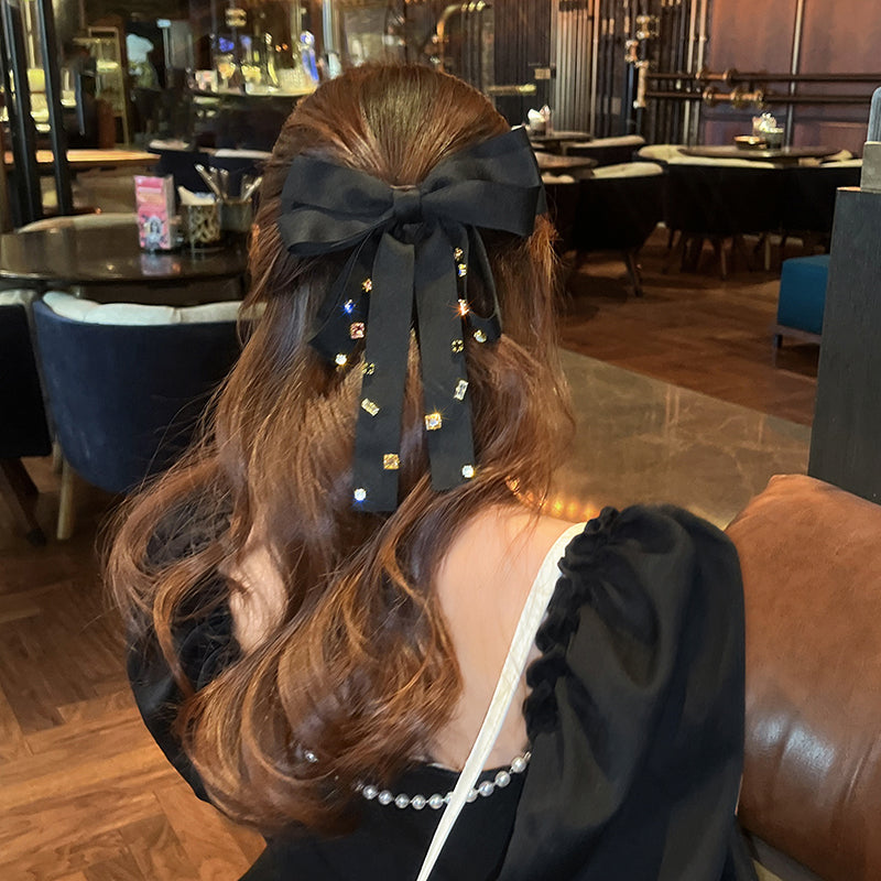 1 Piece Luxury Women Bowknot Hair Clip Imitation Crystal Cloth Hair Accessories Headwear Best Birthday Gift T1282