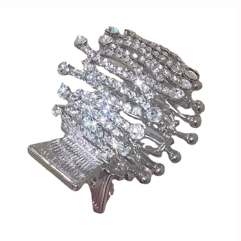 1 Piece Fashion Women Hair Clip Crown rhinestones High Quality inh Gripper Elegant Hair Accessories T1359