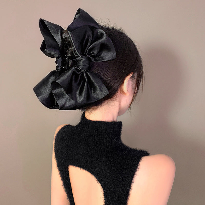 1 Piece Latest Women Black Bowknot Hair Clip Ribbon Cloth Hair Accessories Headwear Best Birthday Gift T1520