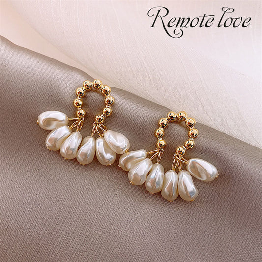 1 Pair Latest Imitaion pearls Earrings Fashion JewelryTassel Dangle Earring E1151 E765