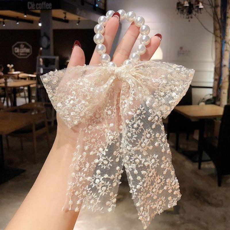 1Piece Vintage Fashion Women Hair Ring Flowers Lace Cloth High Quality Hair Rope Hair Accessories Gifts T754