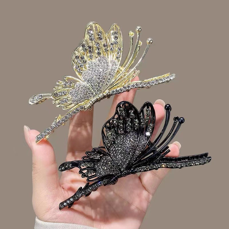 1 Piece Elegant Women Hair Clip Butterfly Rhinestone High Quality Gripper Delicate Hair Accessories T1449