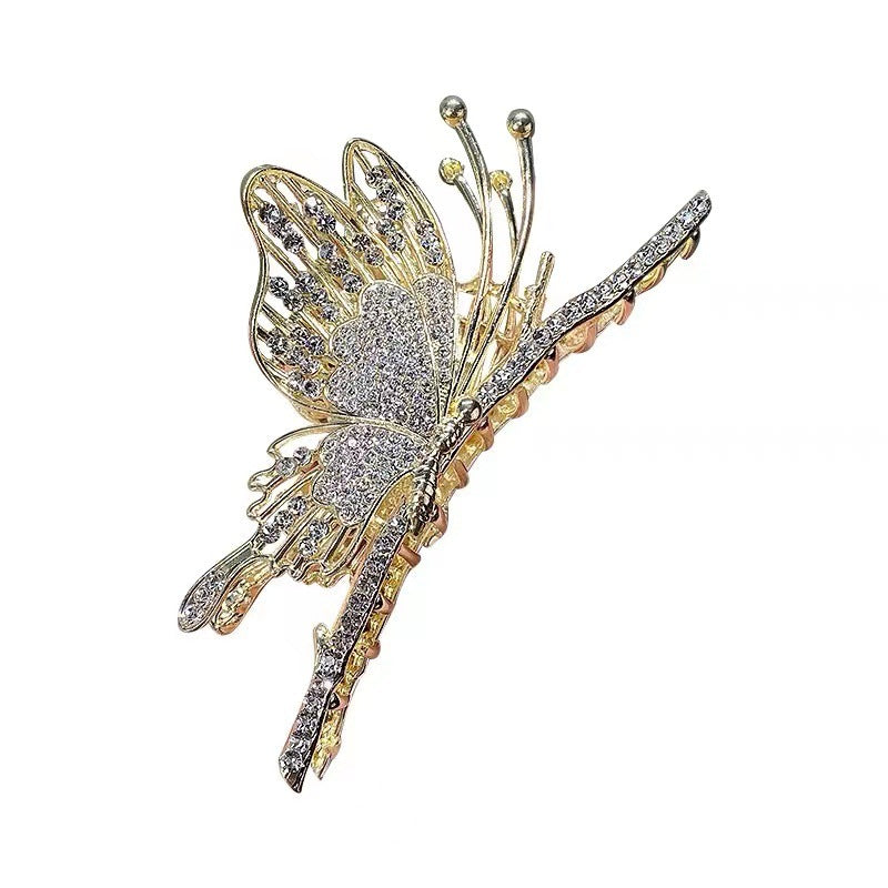 1 Piece Elegant Women Hair Clip Butterfly Rhinestone High Quality Gripper Delicate Hair Accessories T1449