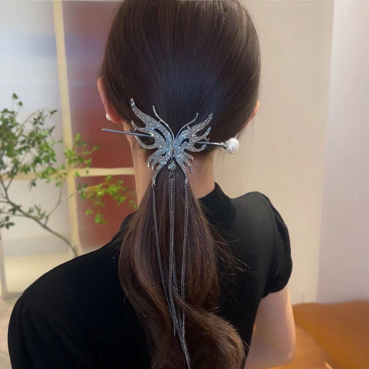 1 Piece Fashion Women Hairpin Tassels Rhinestone Hair Clip High Quality Elegant Hair Accessories T1503