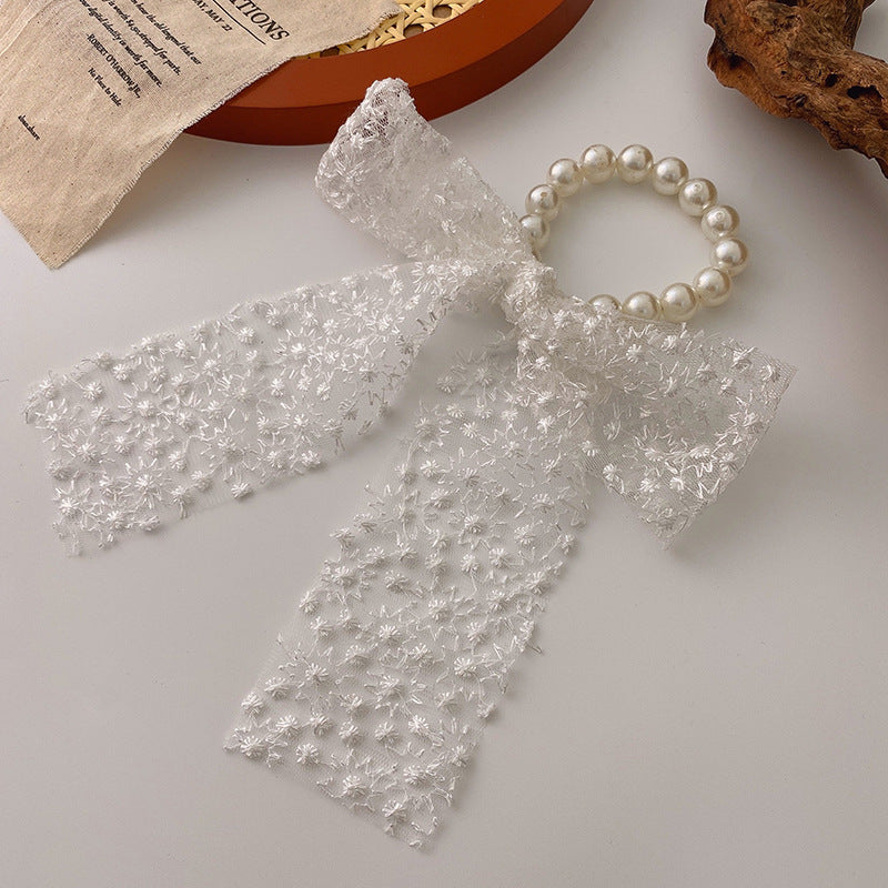 1Piece Vintage Fashion Women Hair Ring Flowers Lace Cloth High Quality Hair Rope Hair Accessories Gifts T754