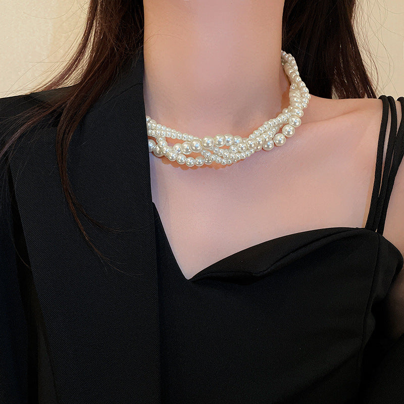 1 Piece Fashion Women Clavicle Chain New Elegant Convolve Pearls Necklace Best Birthday Gifts N190