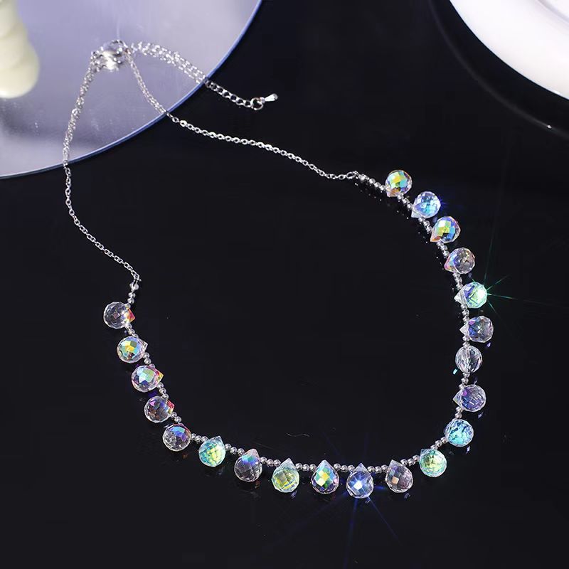 1 Piece Latest Water Drop Imitation Crystal Necklace Elegant Fashion Women Quality Clavicle Chain Best Birthday Gift N157