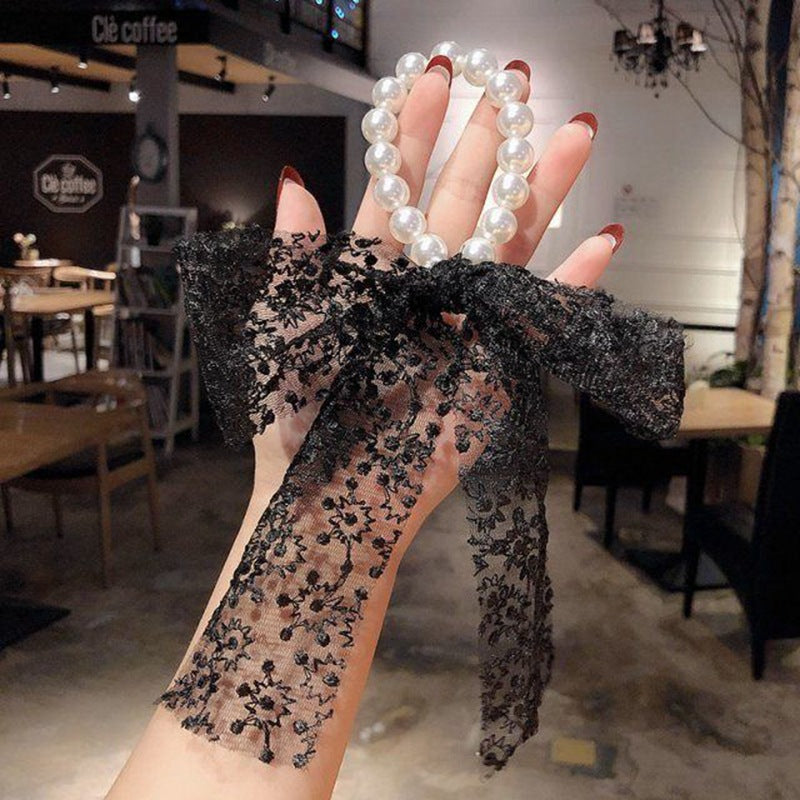 1Piece Vintage Fashion Women Hair Ring Flowers Lace Cloth High Quality Hair Rope Hair Accessories Gifts T754