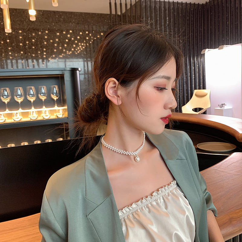 1 Piece Fashion Elegant Women Necklace Twine Pearls Pendant Clavicle Chain Best Birthday Gifts N161