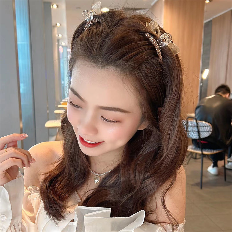 1 Pair Sweet Women Bowknot Hair Clip Rhinestones Hair Accessories Headwear Best Birthday Gift T1362